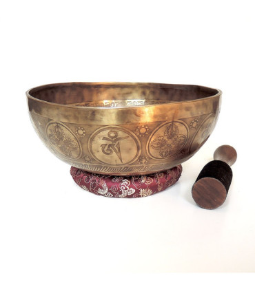 Cuenco tibetano 7 metales grabado grande s