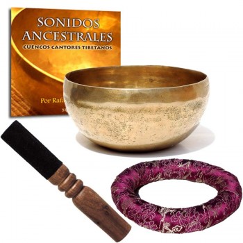 Pack cuenco tibetano cojin y cd sonidos ancestrales