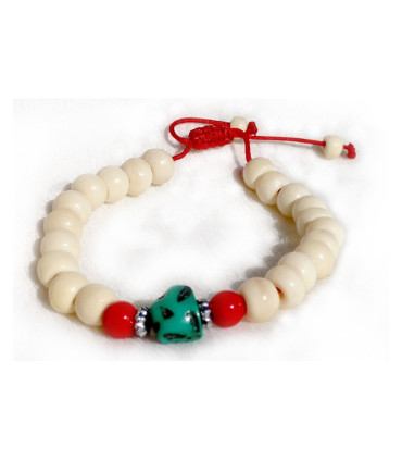 Pulsera blanca turquesa coral