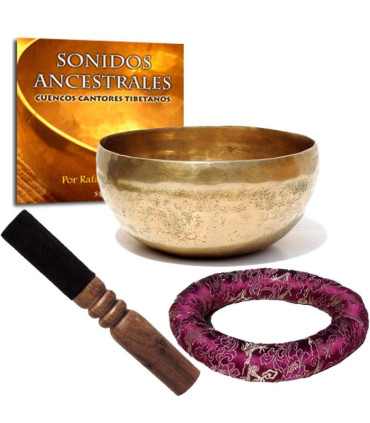 Pack cuenco tibetano cojin y cd sonidos ancestrales