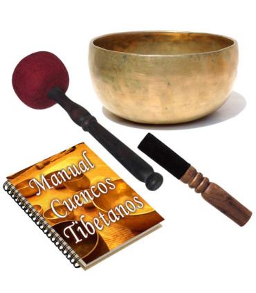 Pack cuenco tibetano antiguo Thado xxs manual y 2 baquetas